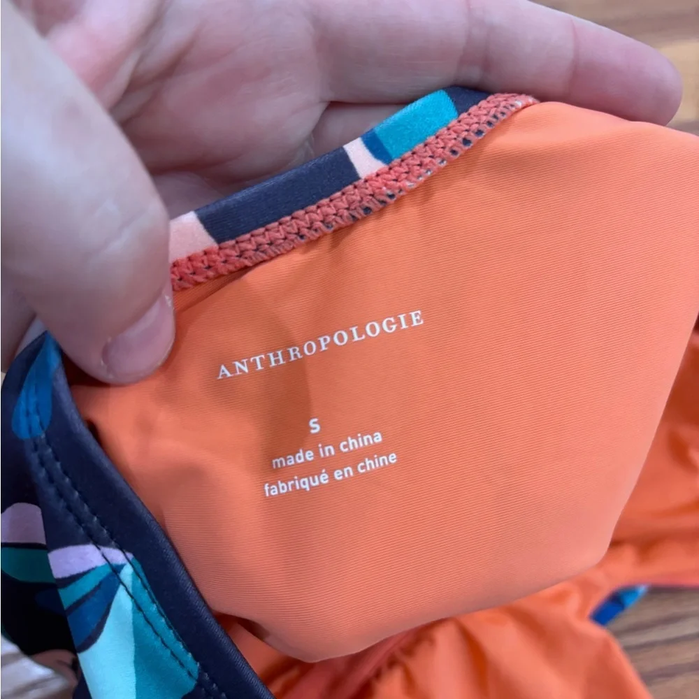 Anthropologie Maeve Violet Halter One-Piece Swimsuit Small